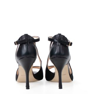 ABELLA - czarne sandałki błyszczące do tańca - obrazek 4