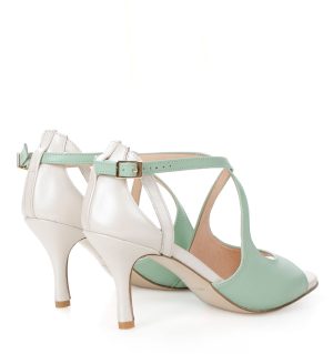 CARMELITA - miętowo-beżowe sandałki do tańca - obrazek 3