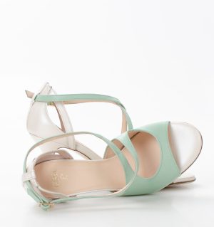 CARMELITA - miętowo-beżowe sandałki do tańca - obrazek 6