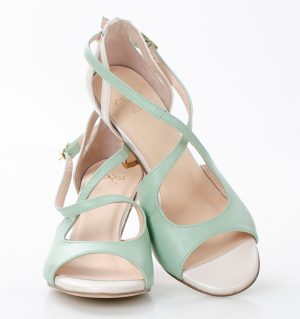 CARMELITA - miętowo-beżowe sandałki do tańca - obrazek 5