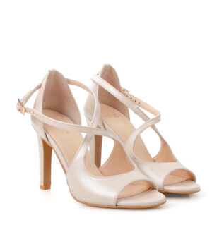 SANSEI- Sandałki w kolorze beżowym na szpilce - obrazek 2