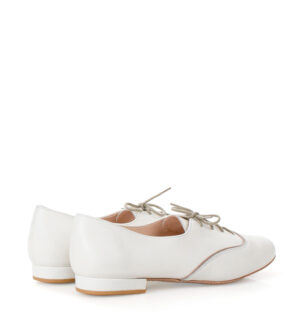 FLORES - buty na płaskim obcasie do ćwiczeń tanecznych, kremowe - obrazek 3