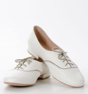 FLORES - buty na płaskim obcasie do ćwiczeń tanecznych, kremowe - obrazek 5
