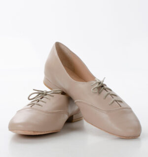 FLORES - beżowe buty na płaskim obcasie do ćwiczeń tanecznych - obrazek 6